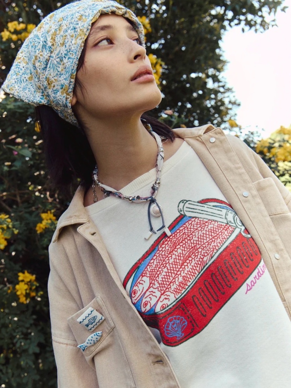 NWT We The Free Graphic Camden Pullover in Sardine Combo